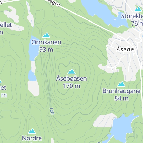 Map of Åsebøåsen