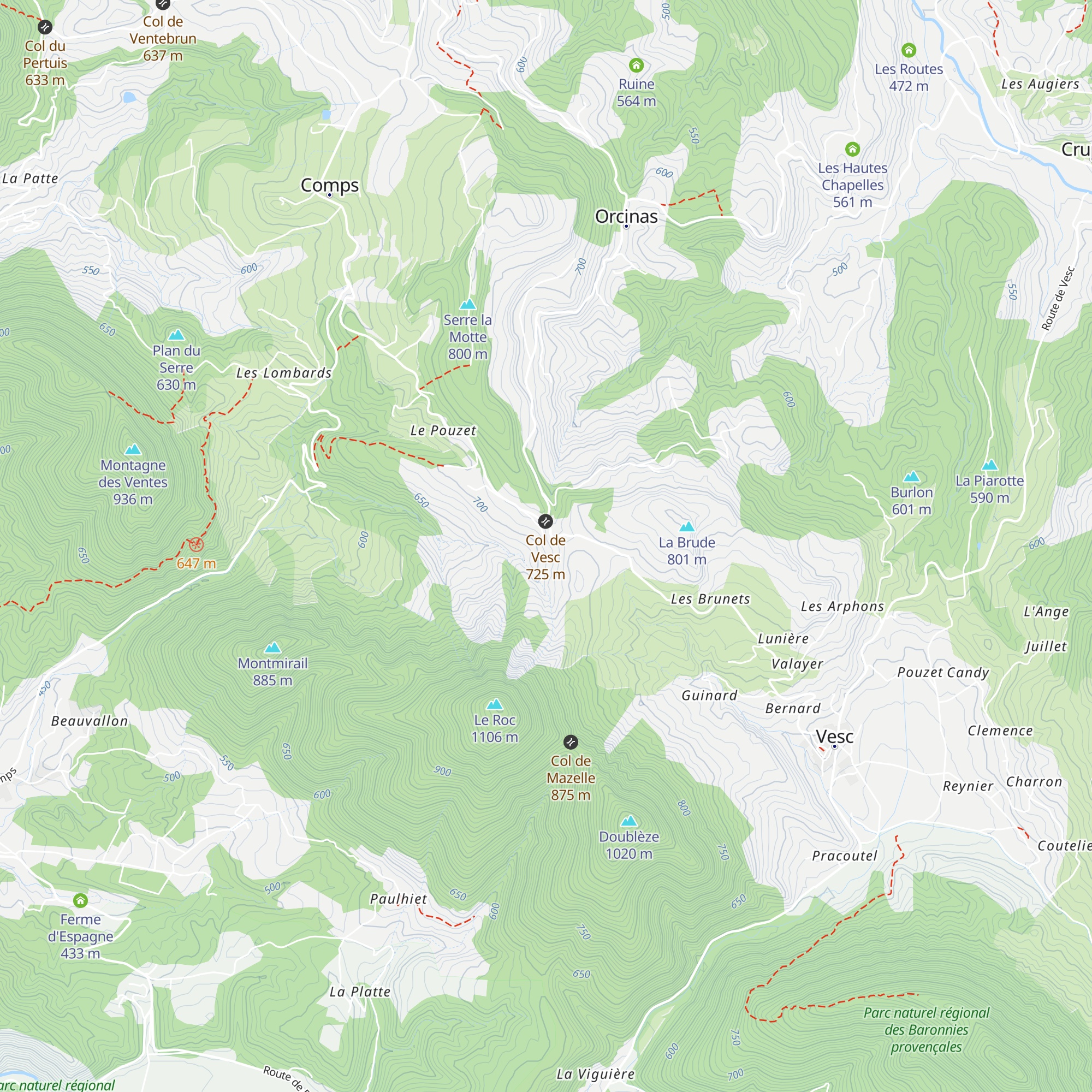 Le Lauzas map