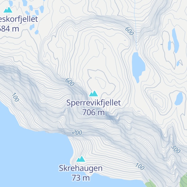 Map of Sperrevikfjellet