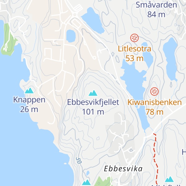 Map of Ebbesvikfjellet