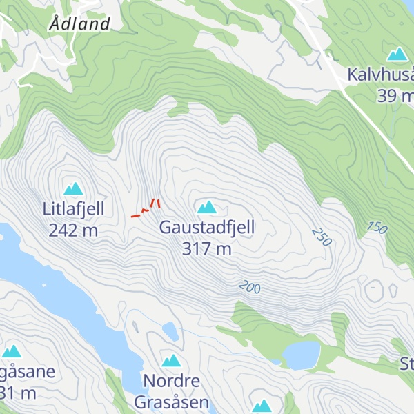 Map of Gaustadfjell