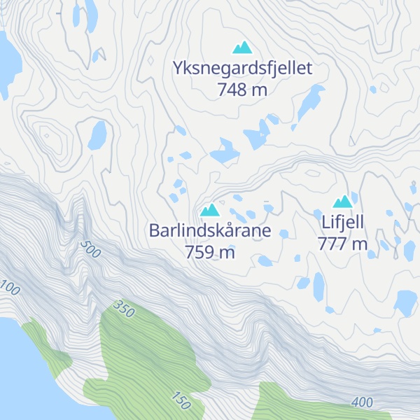 Map of Barlindskårane