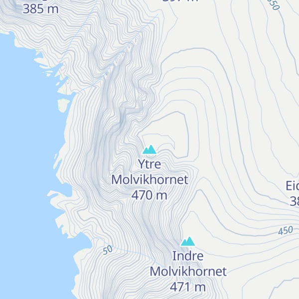 Map of Ytre Molvikhornet