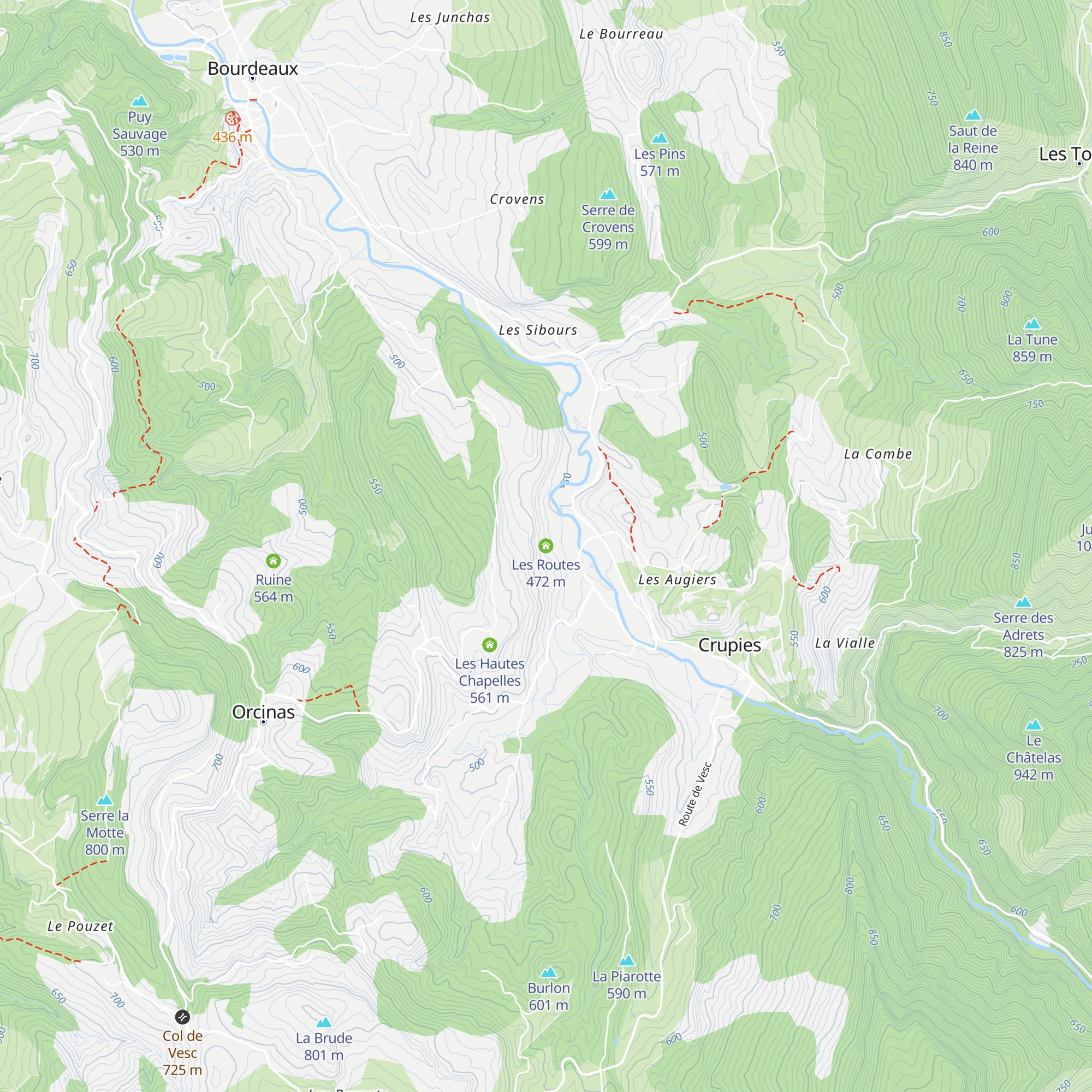 Les Routes map
