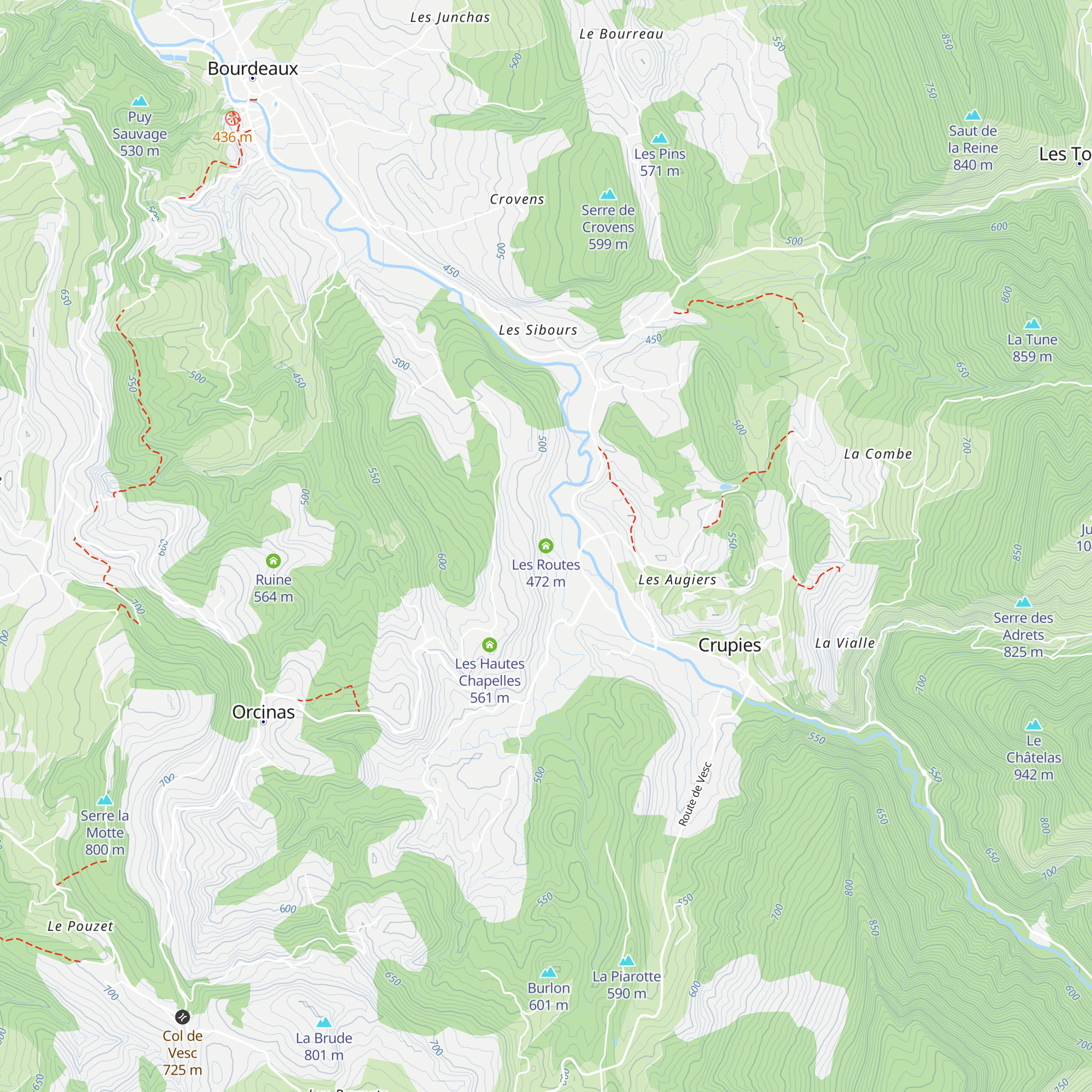 Les Routes map
