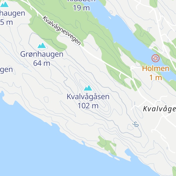Map of Kvalvågåsen