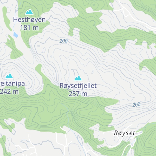 Map of Røysetfjellet