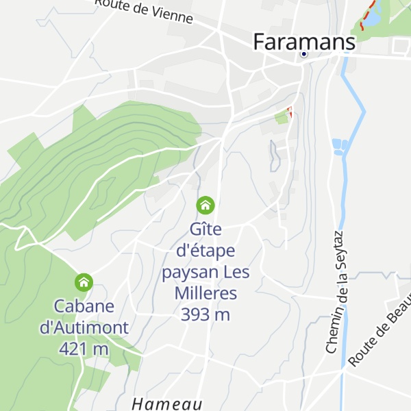 Map of Gîte d'étape paysan Les Milleres