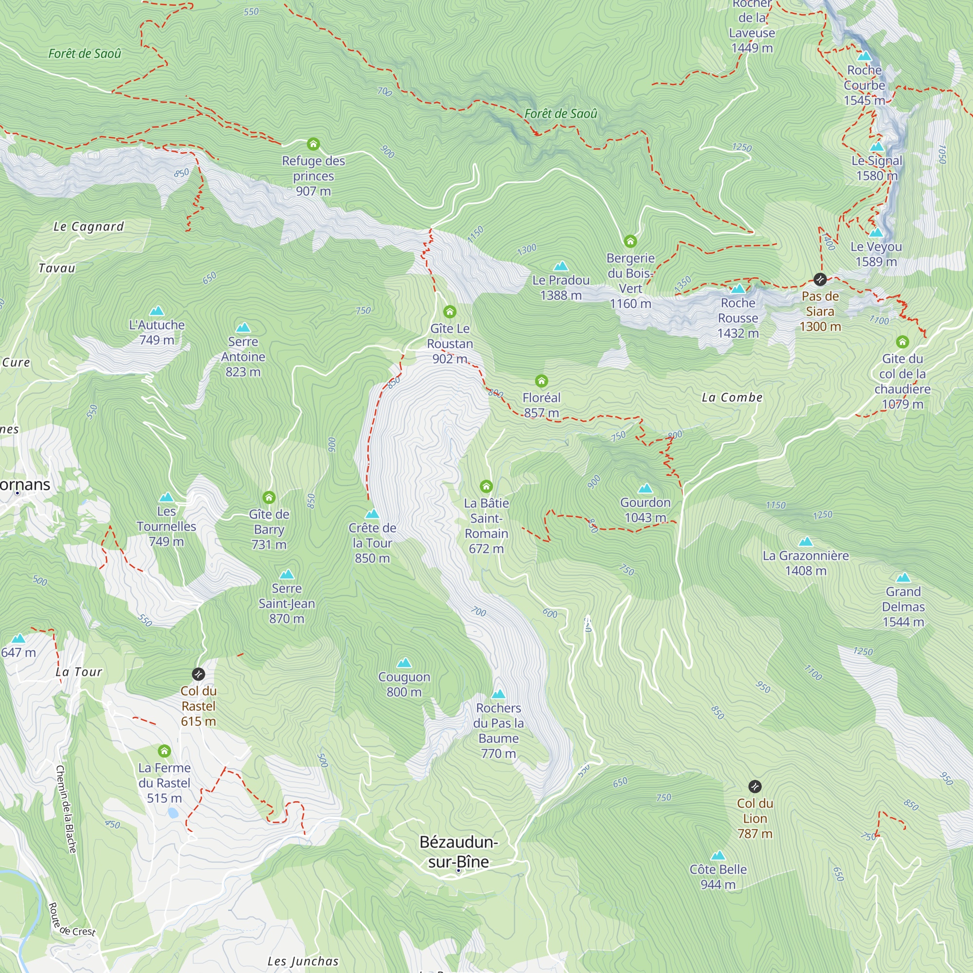 La Bâtie Saint-Romain map