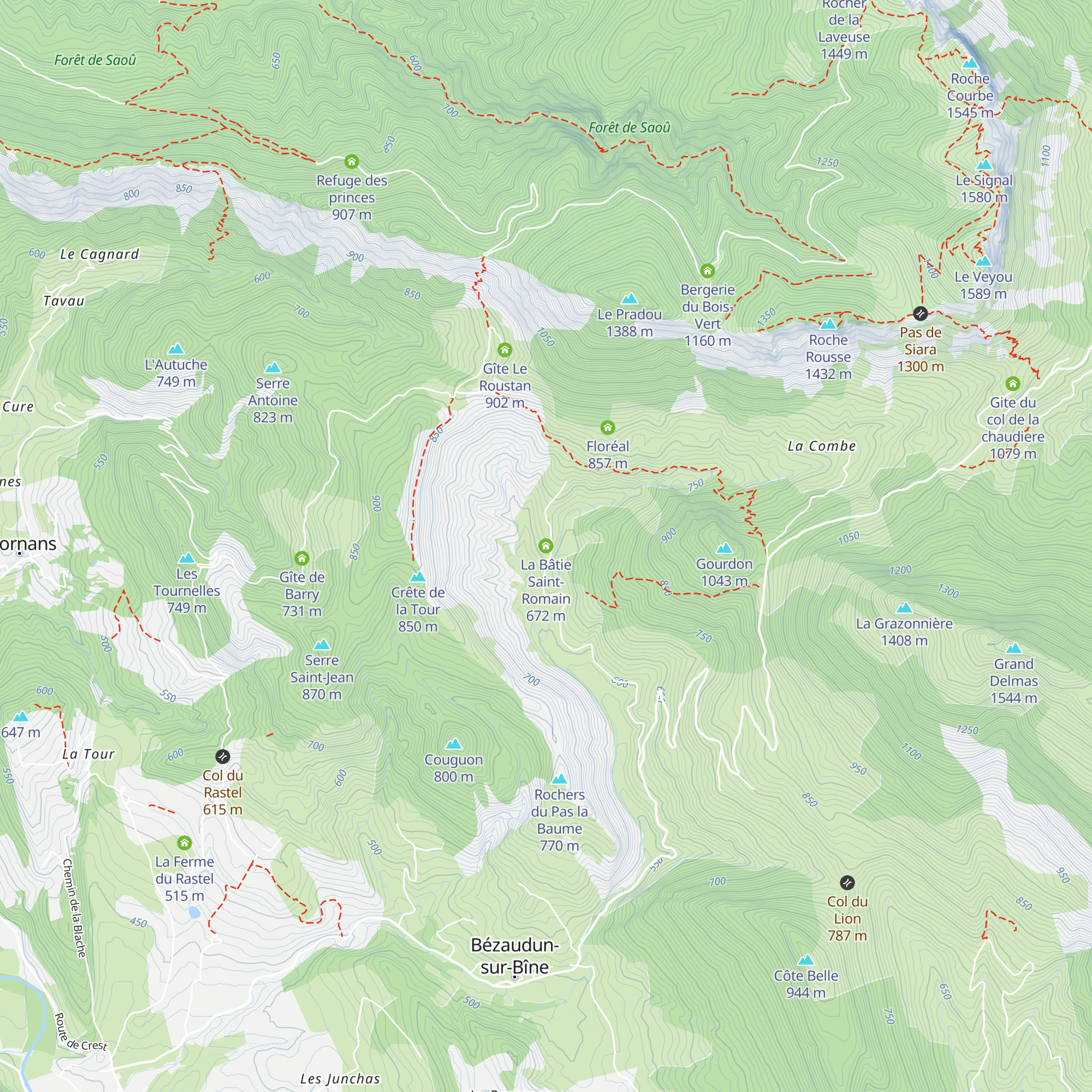 La Bâtie Saint-Romain map