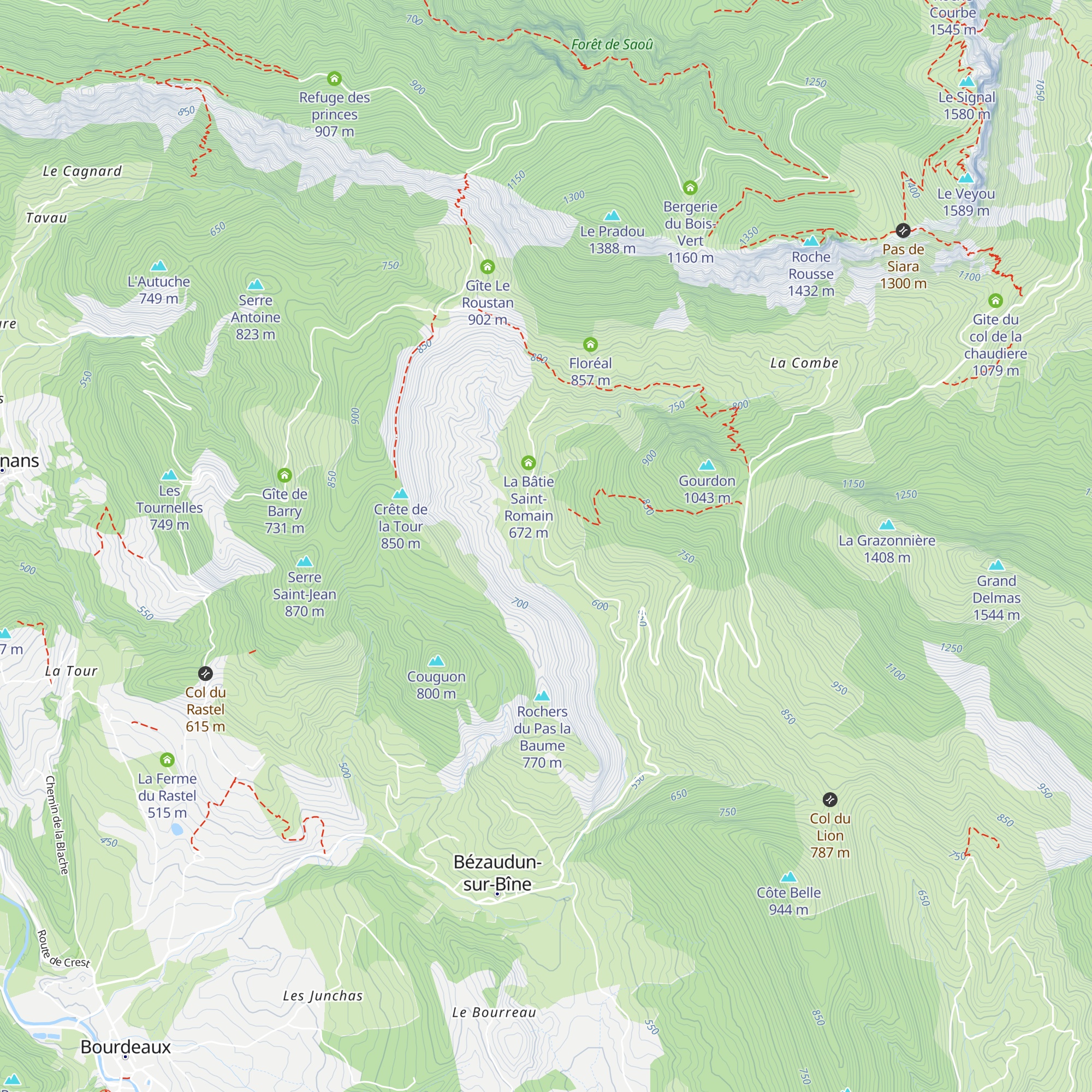 Les Athénols map