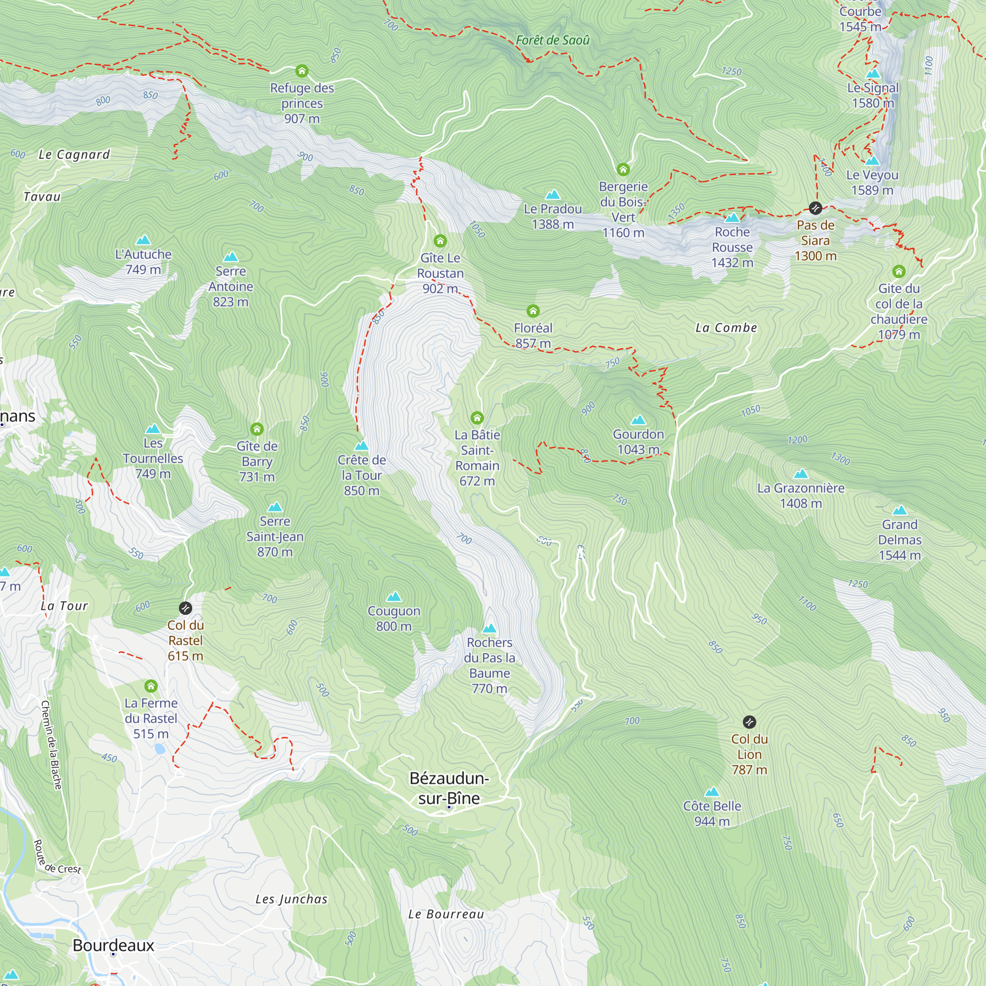 Les Athénols map