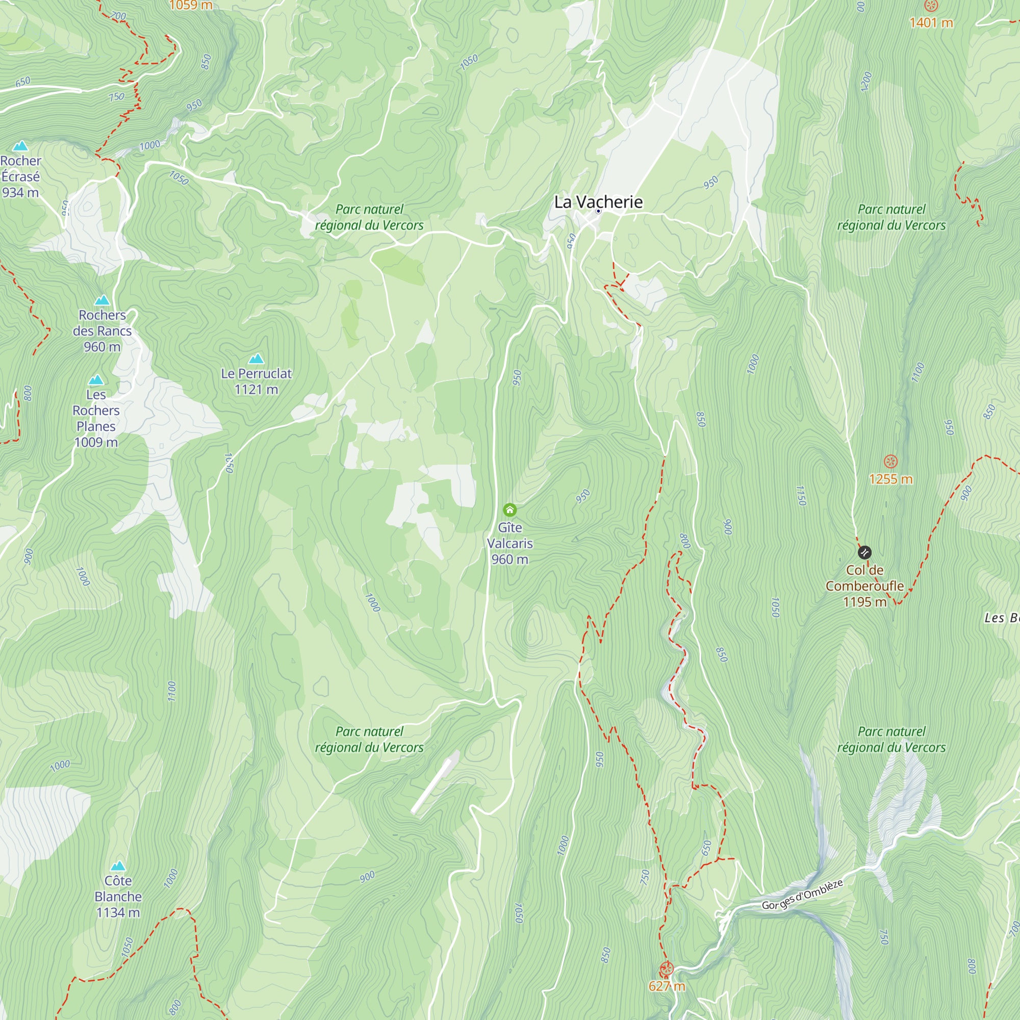 Gîte Valcaris map