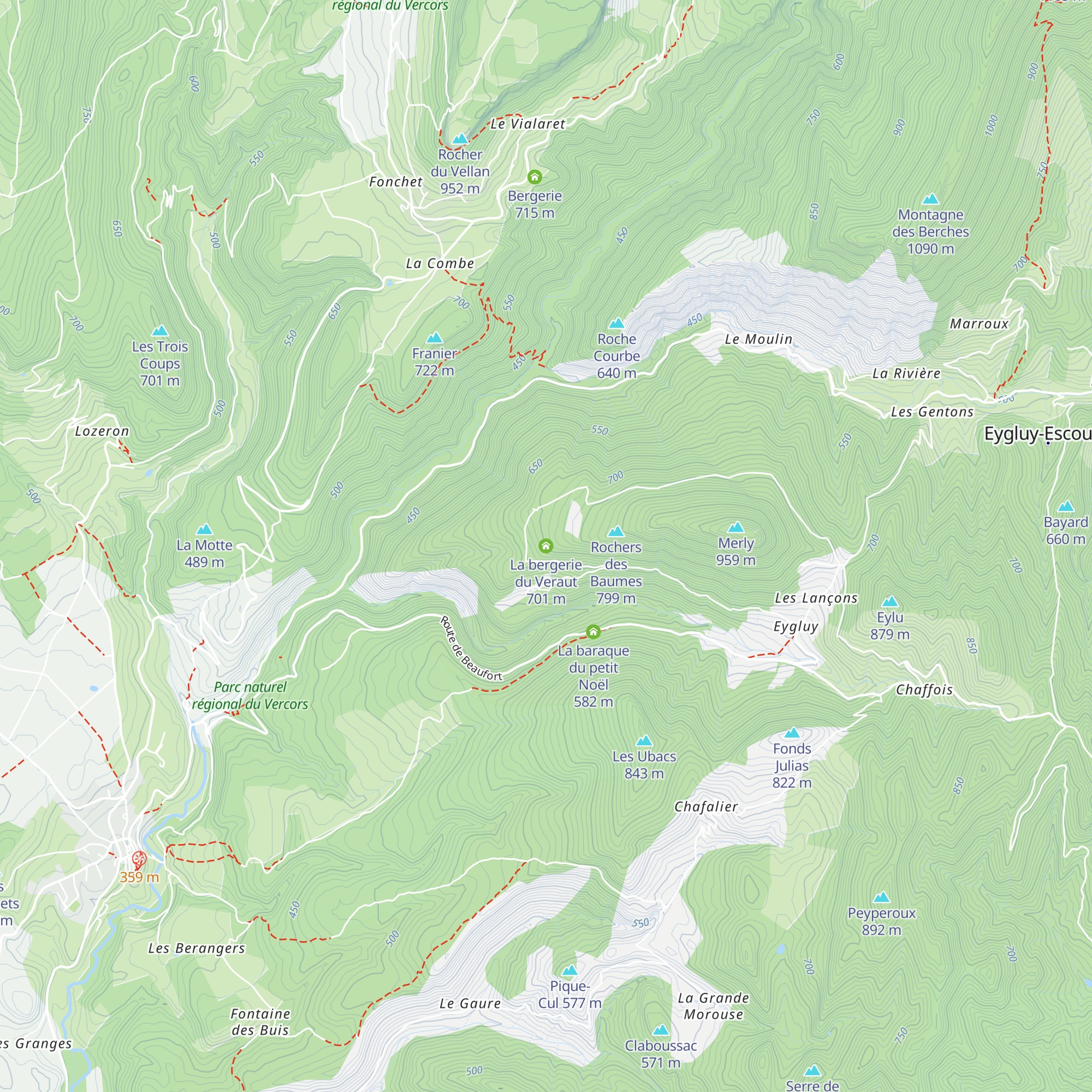 La bergerie du Veraut map