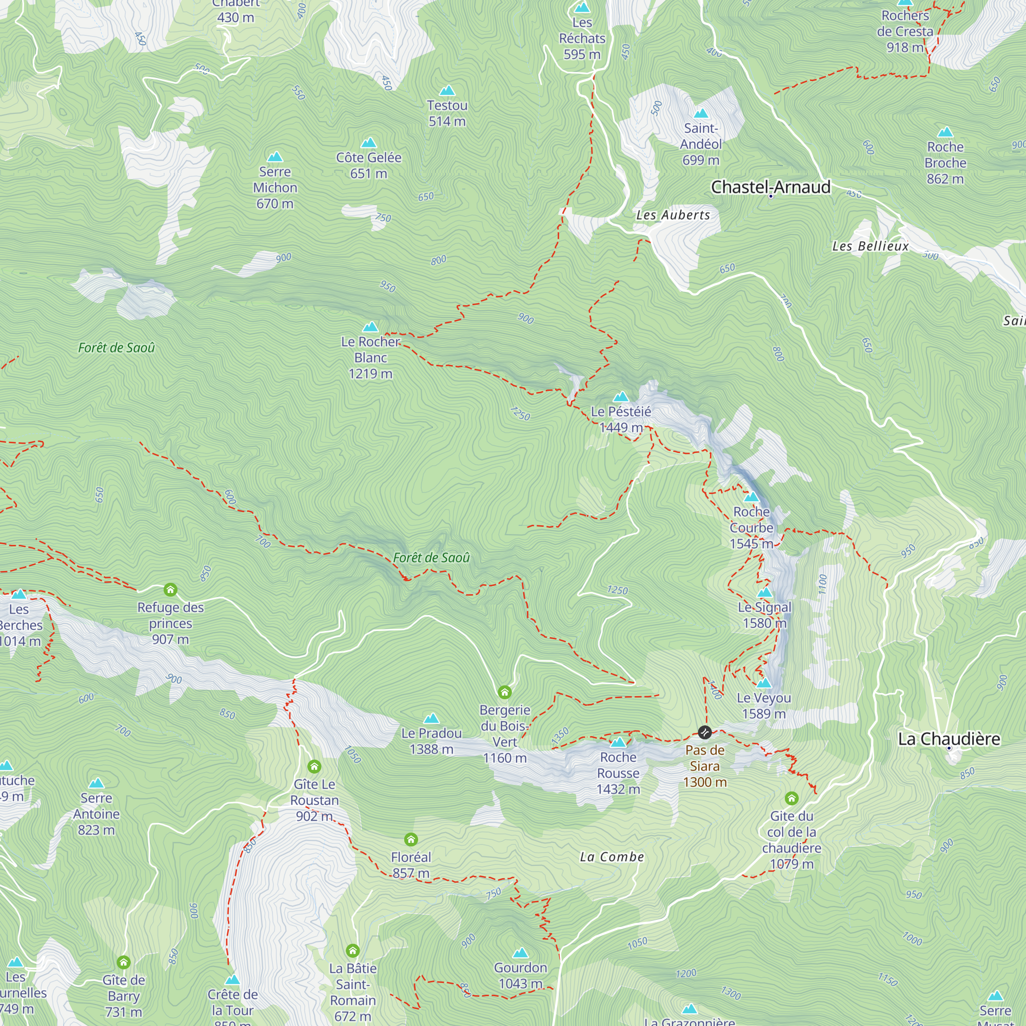 Refuge des Girards map