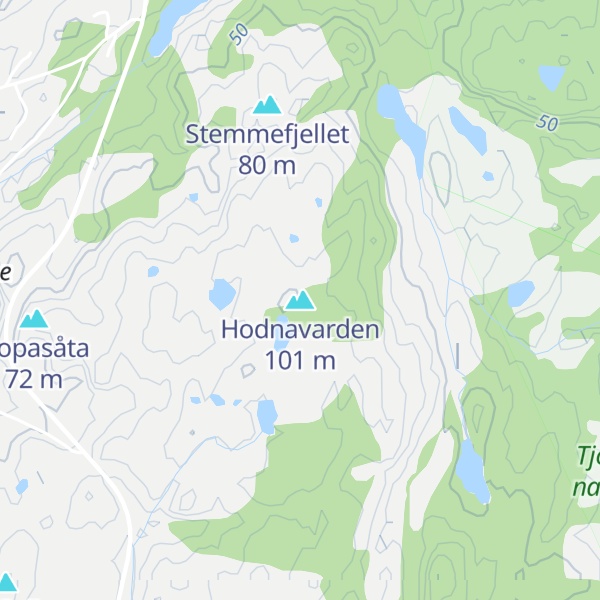 Map of Hodnavarden