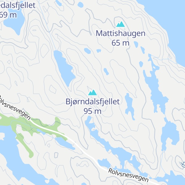 Map of Bjørndalsfjellet