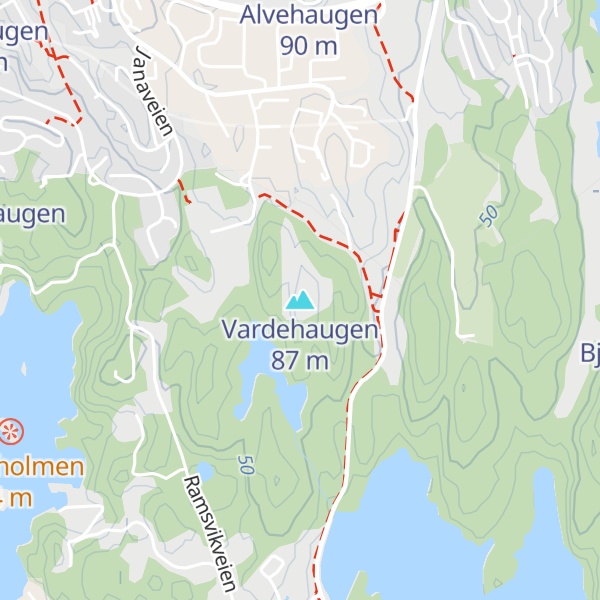 Map of Vardehaugen