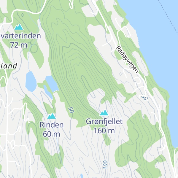 Map of Vettåsfjellet