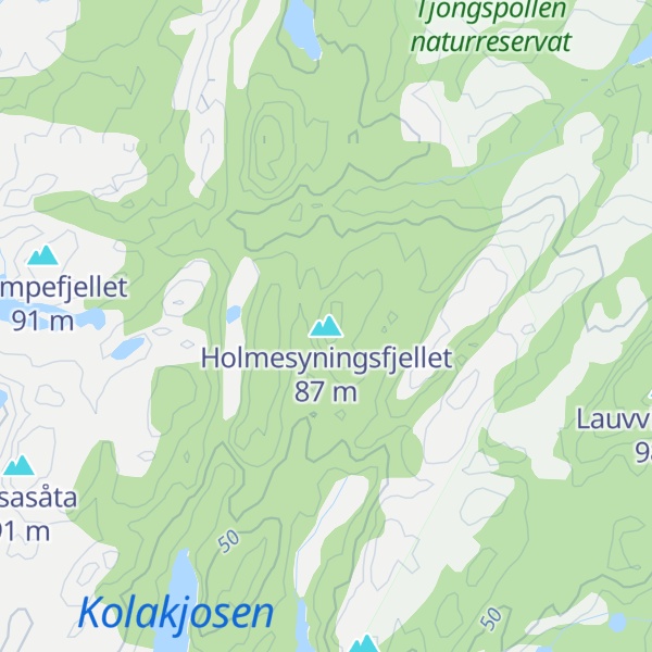 Map of Holmesyningsfjellet