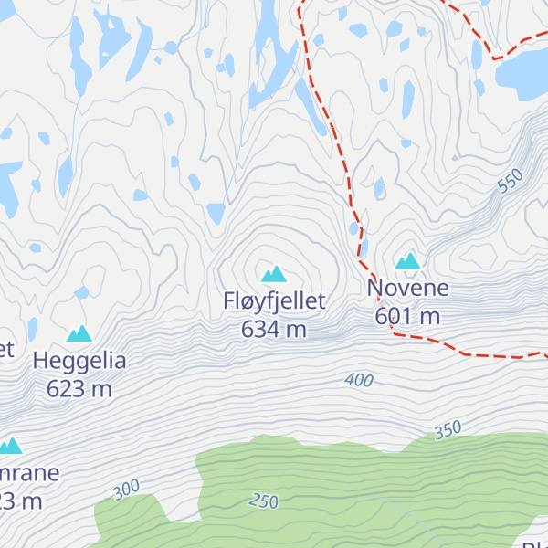 Map of Fløyfjellet