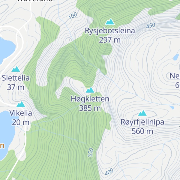 Map of Høgkletten