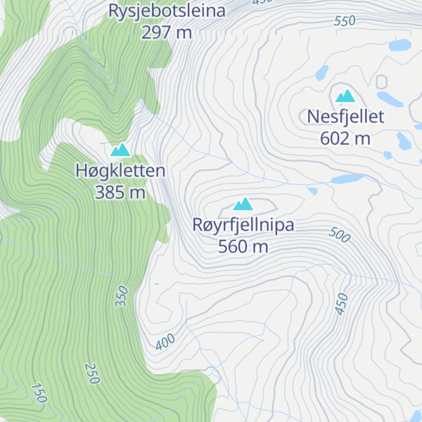 Map of Havelandsfjell