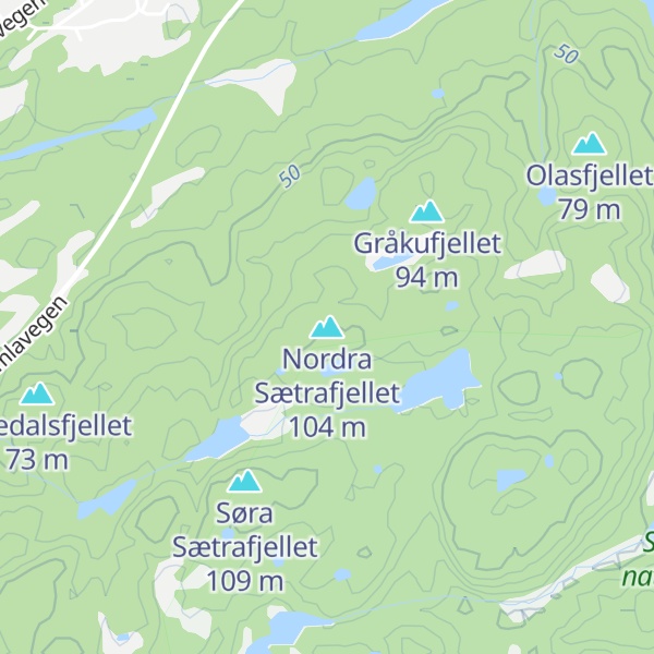 Map of Nordra Sætrafjellet