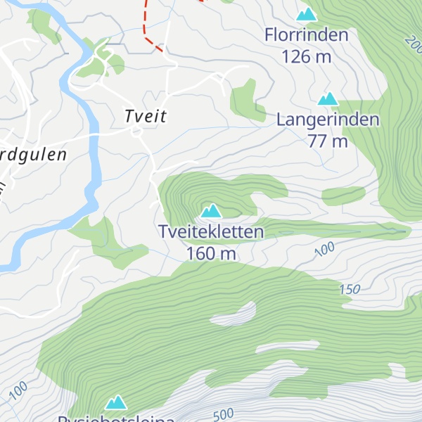 Map of Tveitekletten