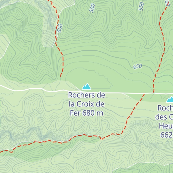 Map of Rochers de la Croix de Fer