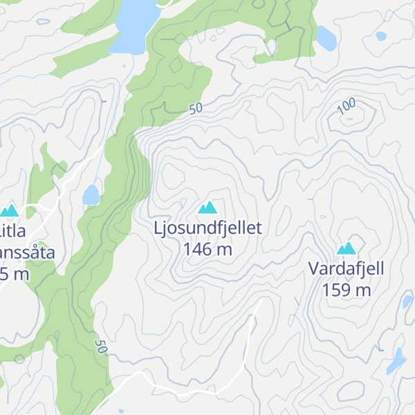 Map of Ljosundfjellet