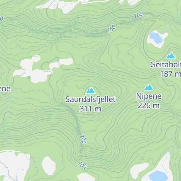 Map of Saurdalsfjellet