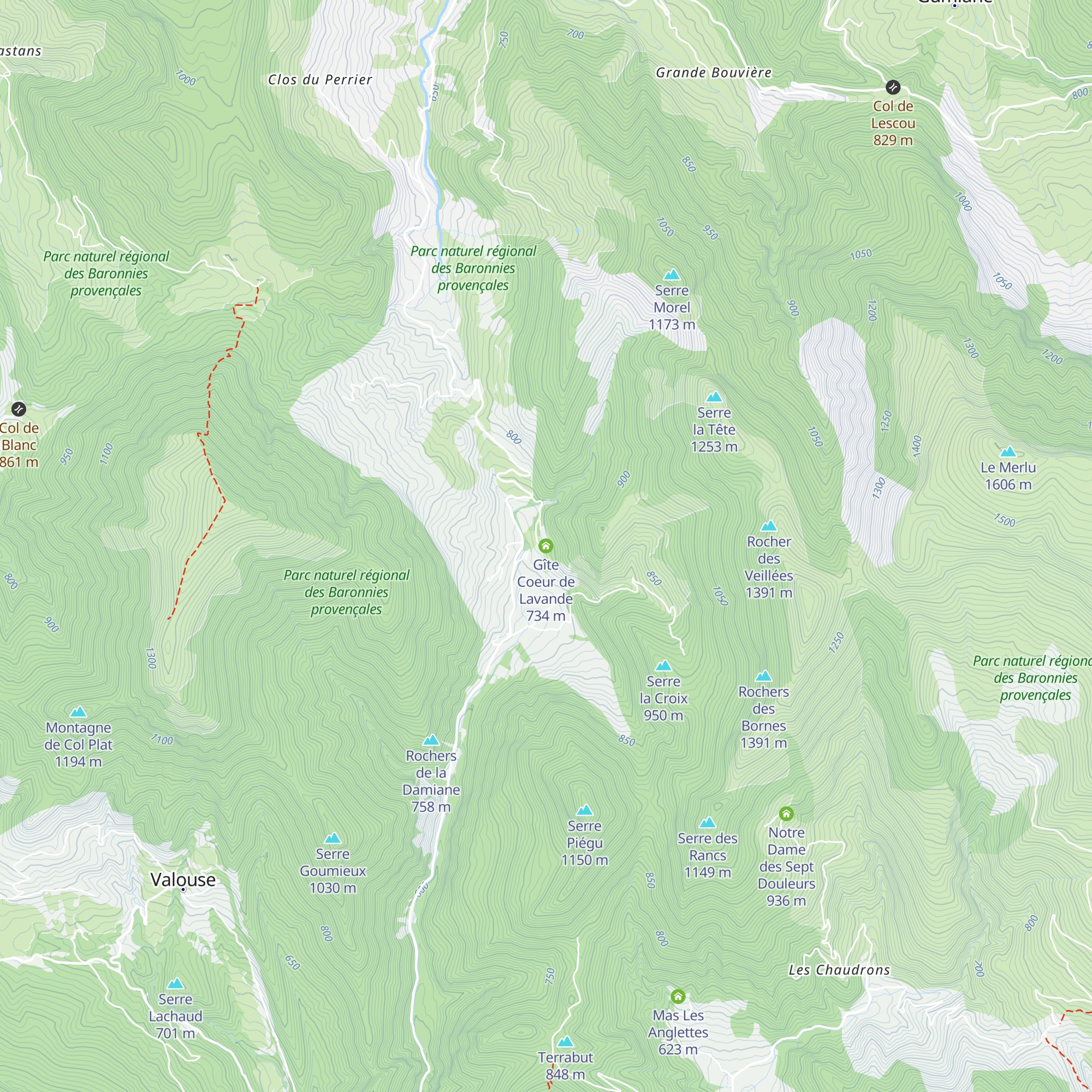 Gîte Coeur de Lavande map
