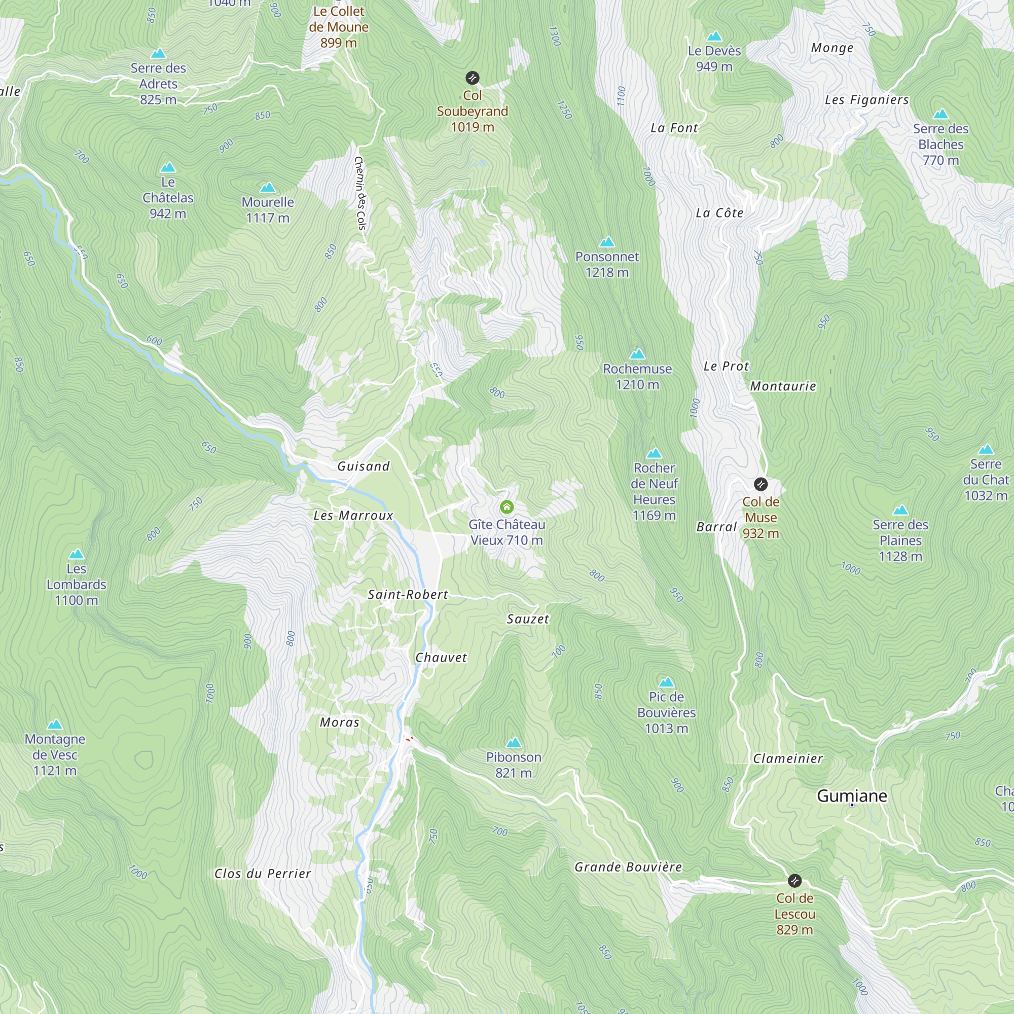 Gîte Château Vieux map