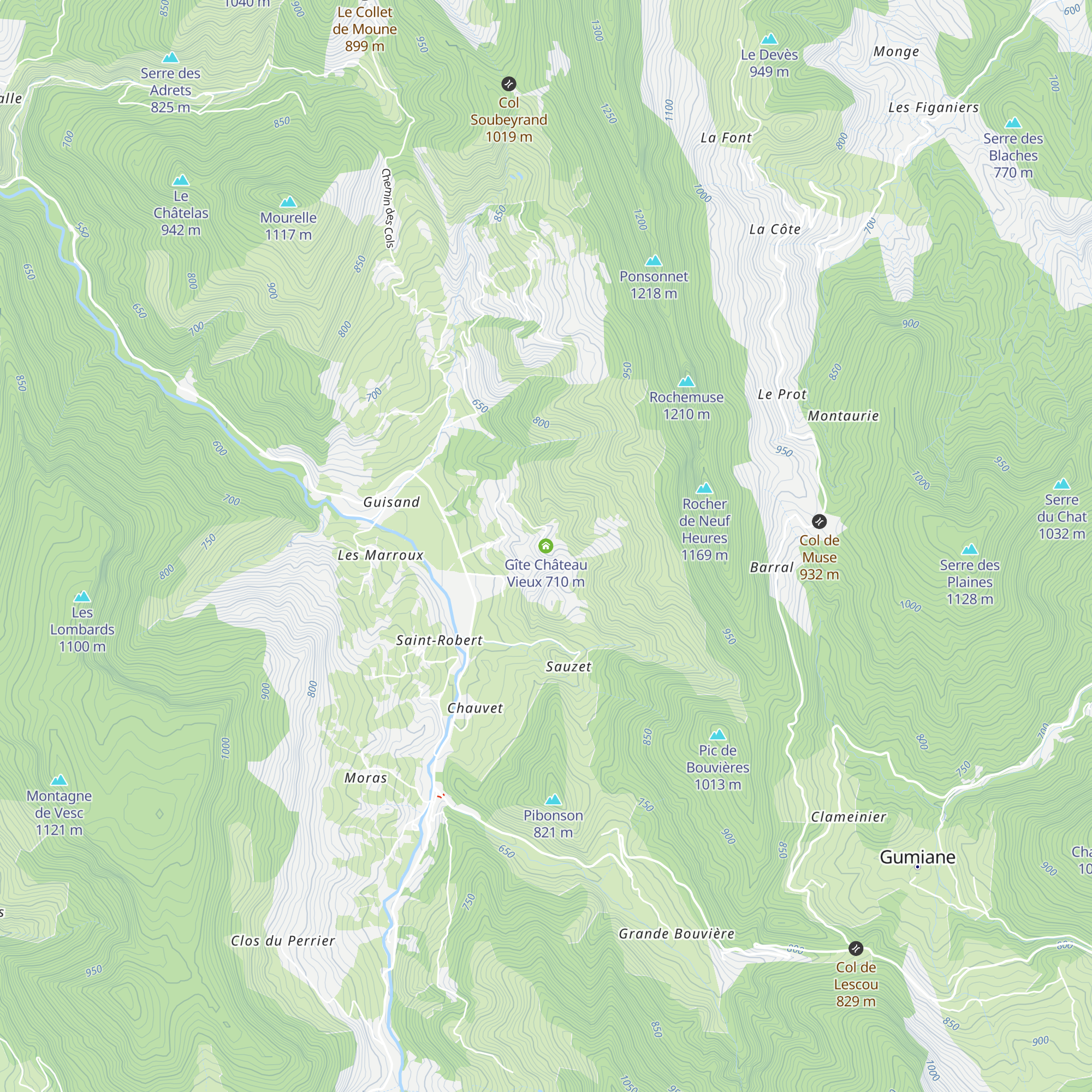 Gîte Château Vieux map