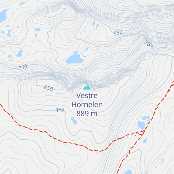 Map of Vestre Hornelen