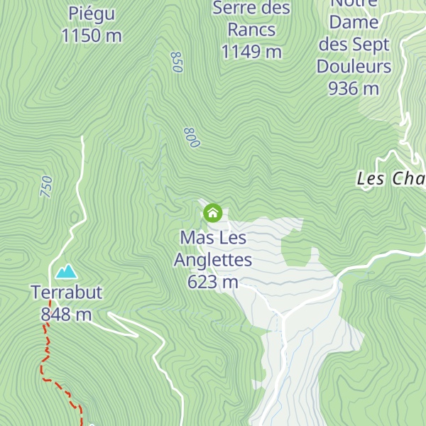 Map of Mas Les Anglettes