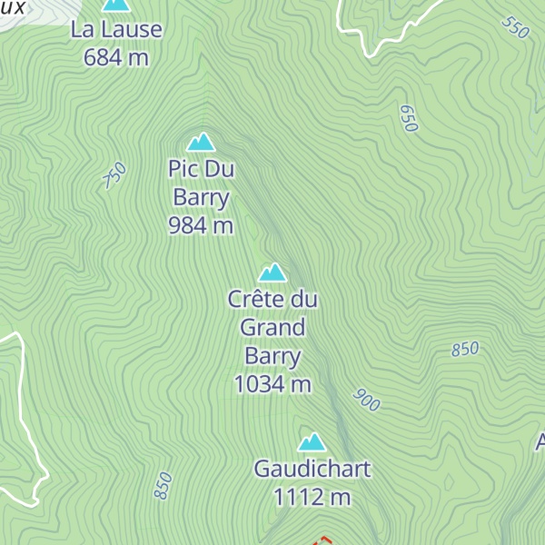 Map of Crête du Grand Barry