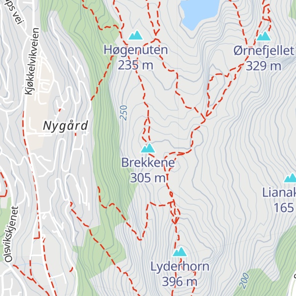 Map of Brekkene