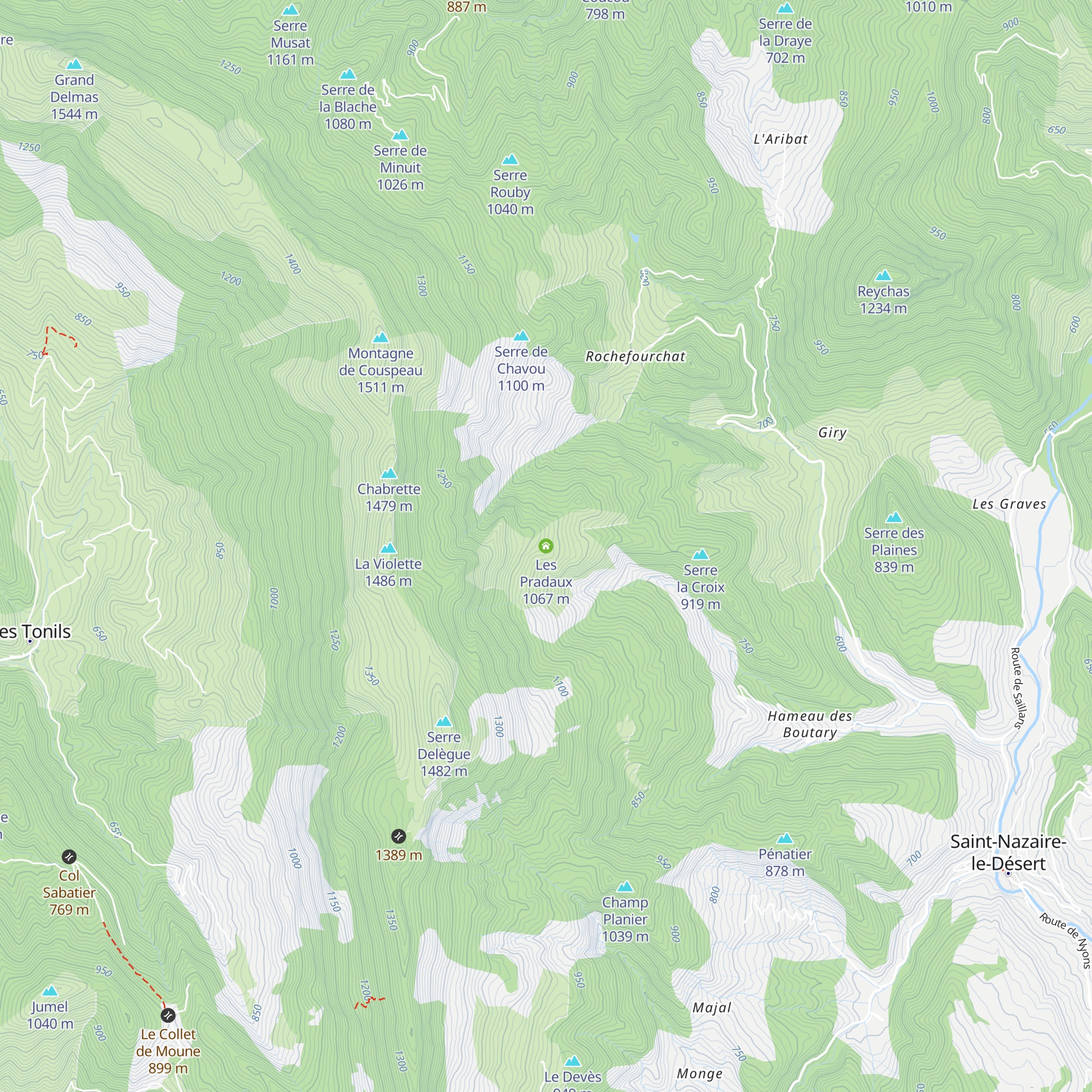 Les Pradaux map