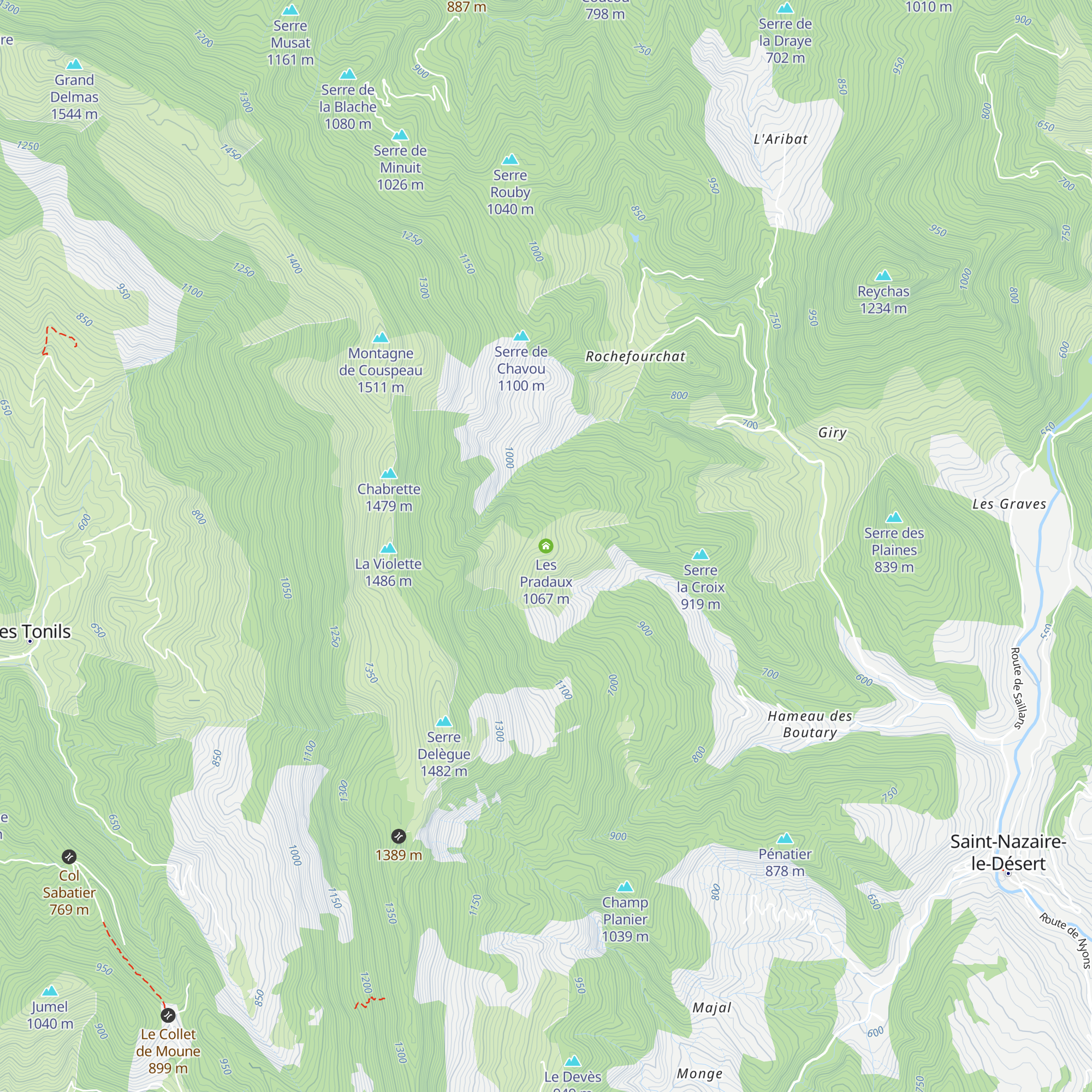 Les Pradaux map