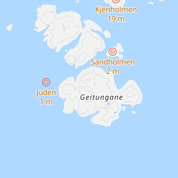Map of Geitungen fyr