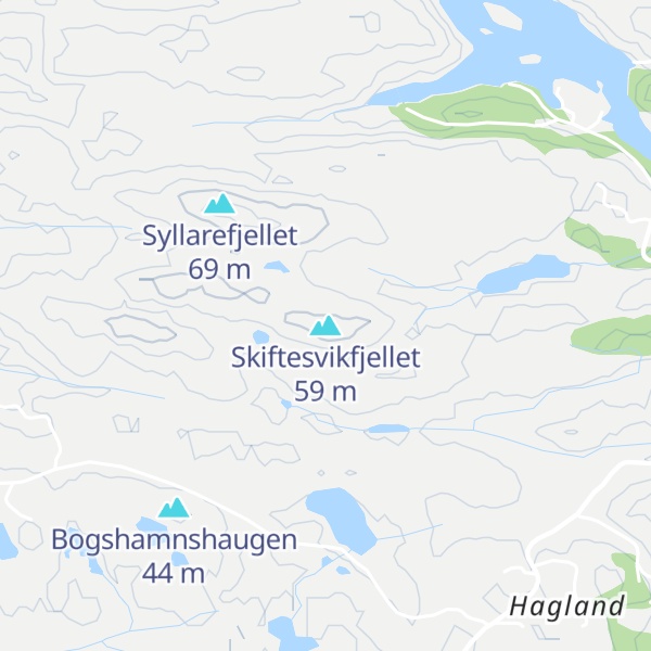 Map of Skiftesvikfjellet
