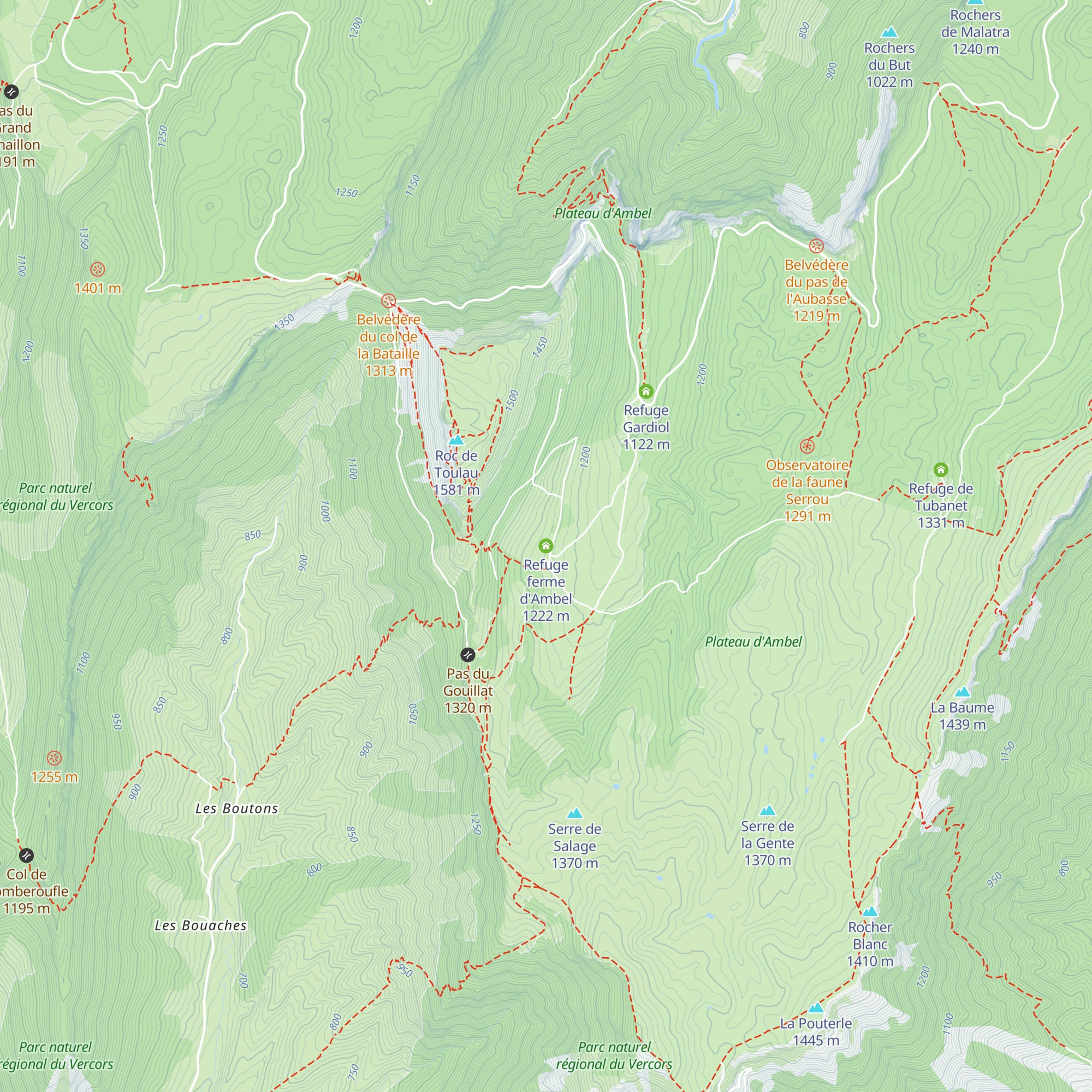 Refuge ferme d'Ambel map