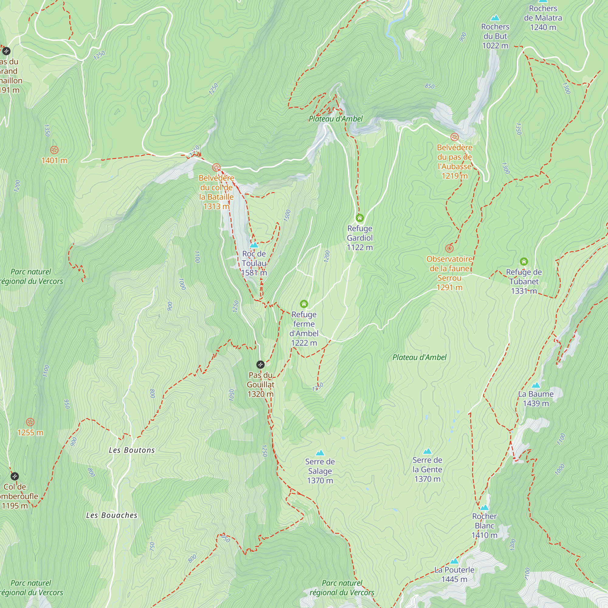 Refuge ferme d'Ambel map