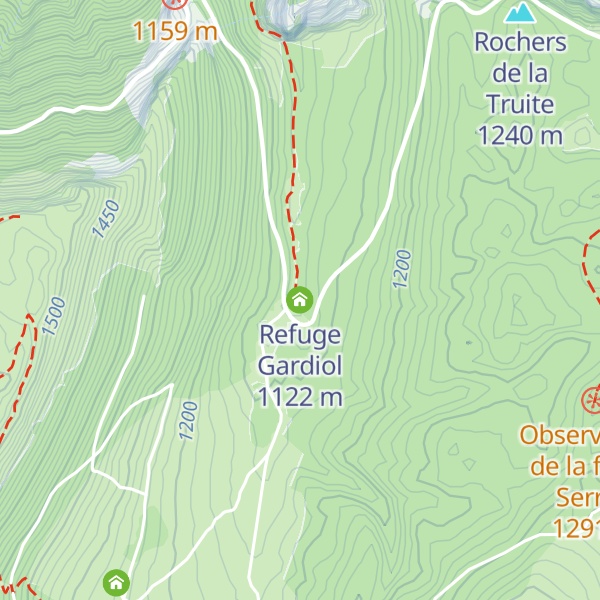 Map of Refuge Gardiol