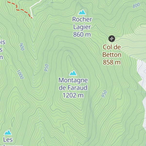 Map of Montagne de Faraud