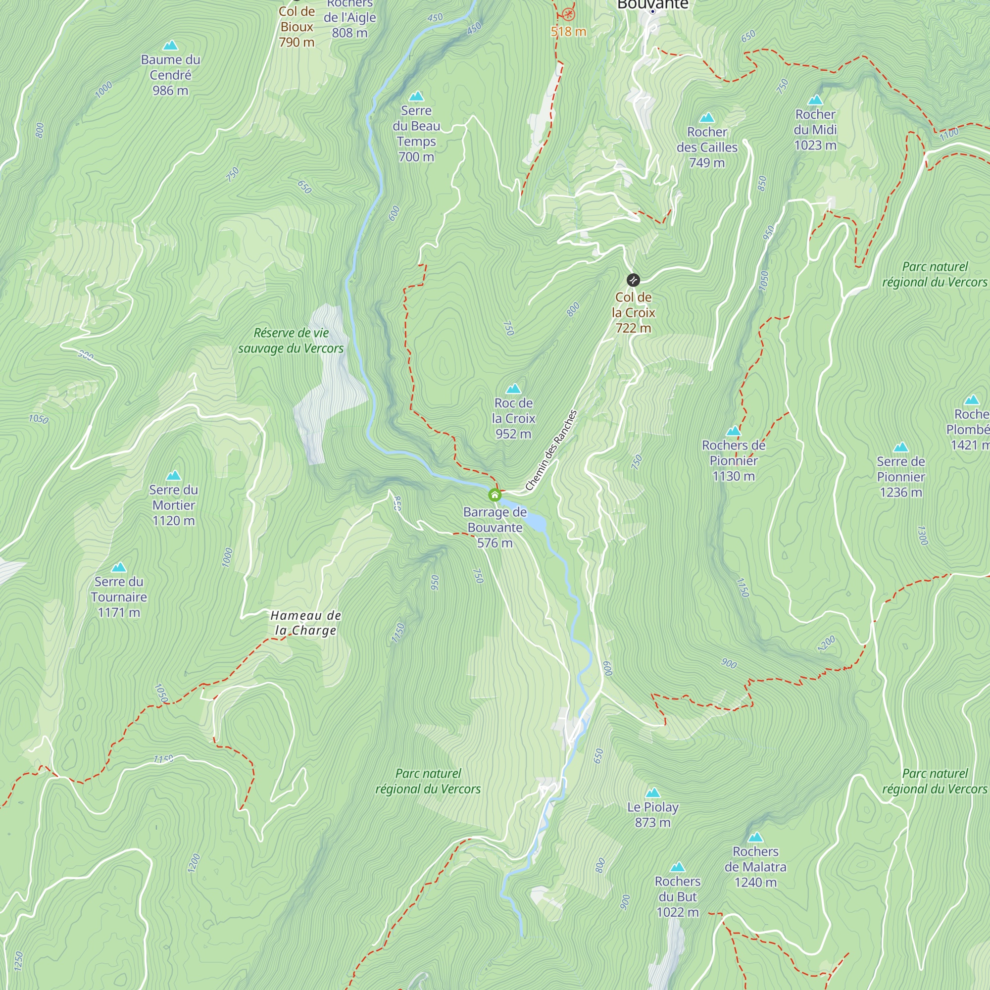 Barrage de Bouvante map