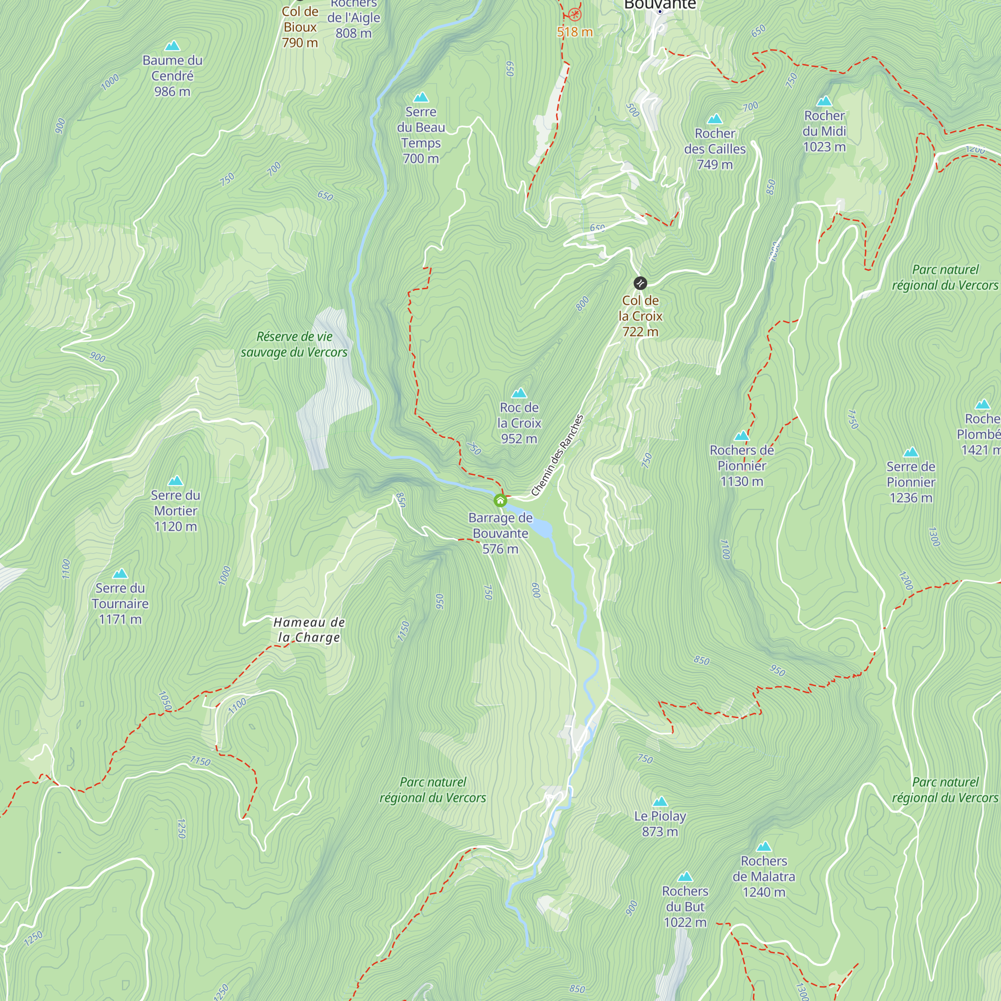Barrage de Bouvante map
