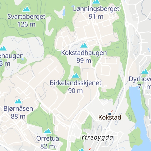 Map of Birkelandsskjenet